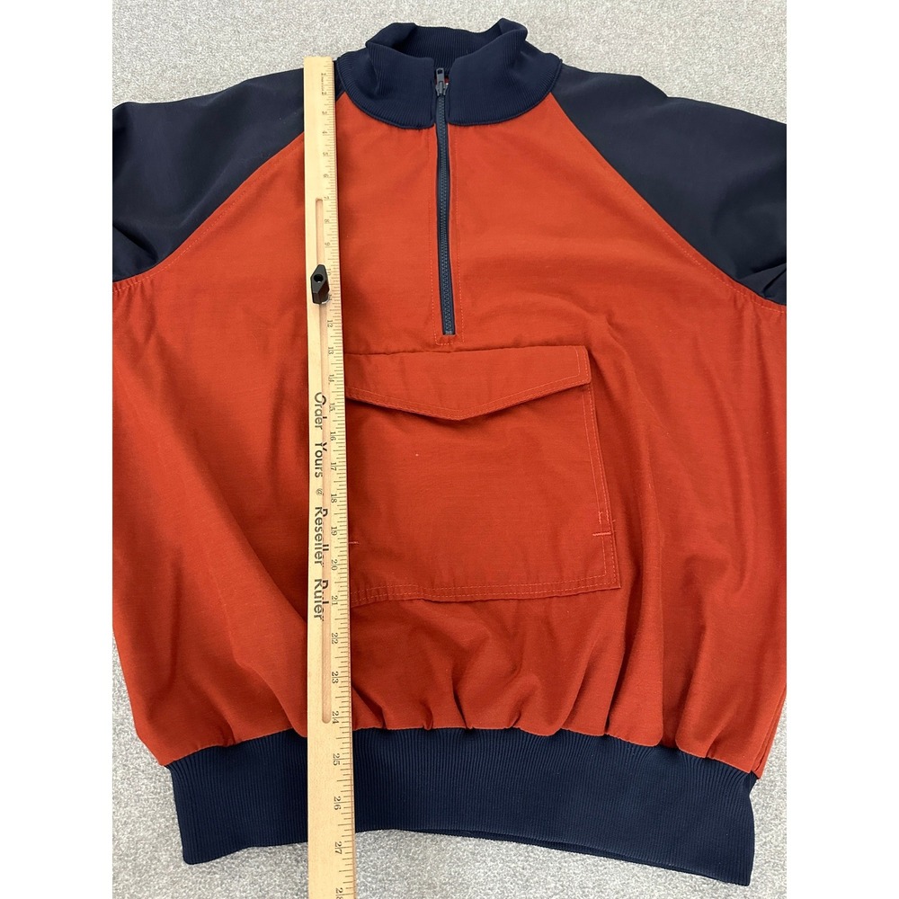 Vintage Anorak Quarter Zip Pullover XL Raglan Orange Colorblock White Mountain - Picture 9 of 11
